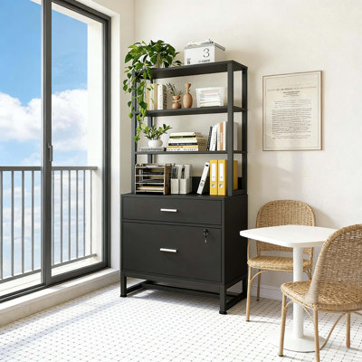 Spacious Filing Cabinet,Height File Cabinet,Stable Cabinet With Open Bookcase