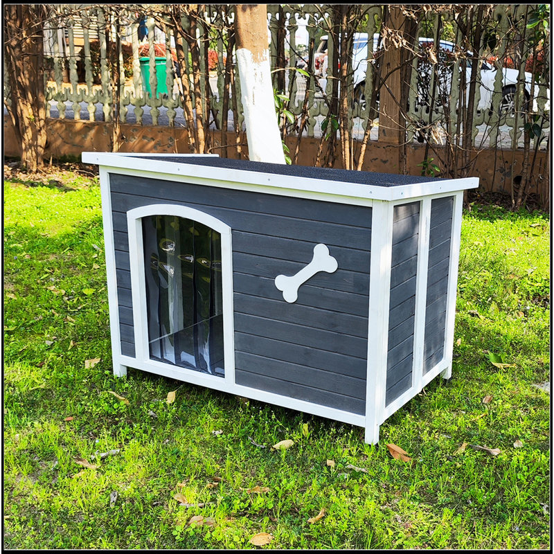 Grande niche pour chien en bois, cage extérieure imperméable, chenil coupe-vent et chaud facile à assembler