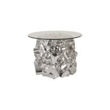 Cairn Side Table, Silver Leaf