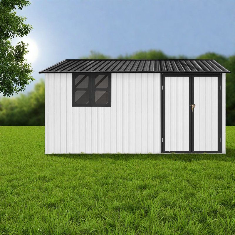 Remises de jardin en métal durable, conception spacieuse, rangement extérieur idéal