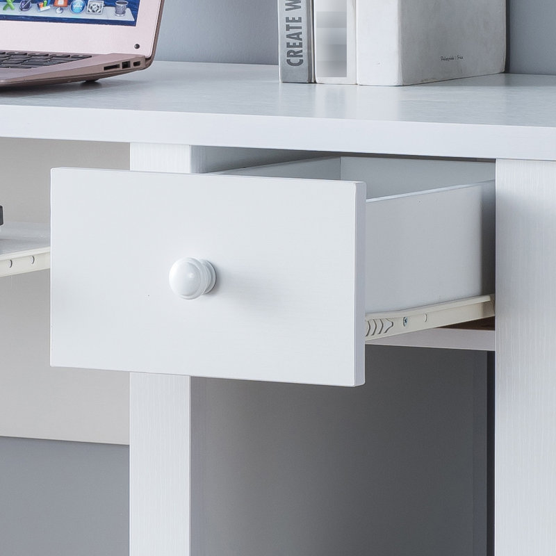 Bureau blanc compact avec bureau pour étudiant et bureau à domicile