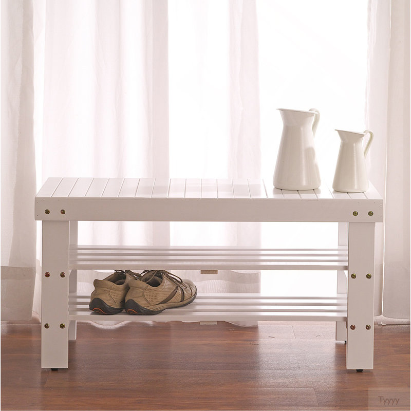 Quality Solid Wood Shoe Bench, White