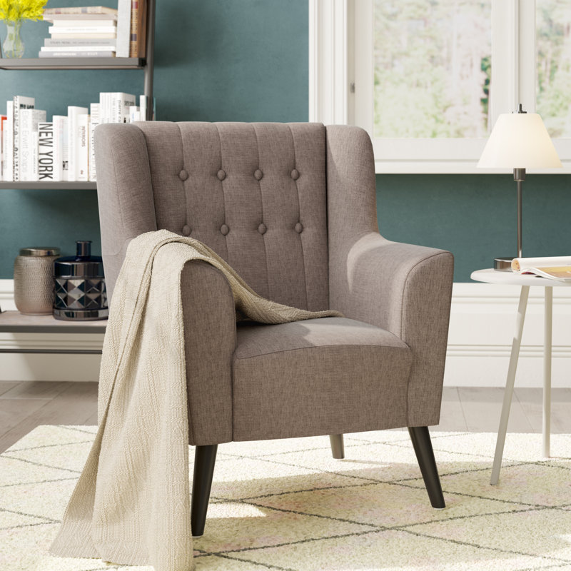 Tardif Upholstered Armchair, Light Grey
