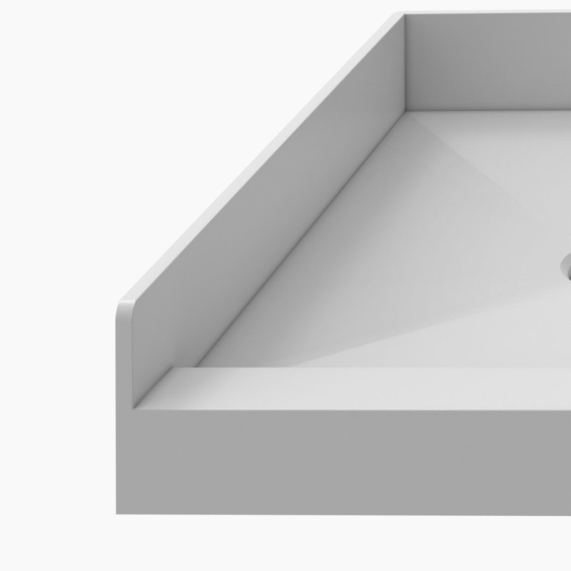 DreamLine TilePrime 32 inch D x 60 inch W x 3 inch H Right Drain Single Threshold Shower Base, Right, 32"L