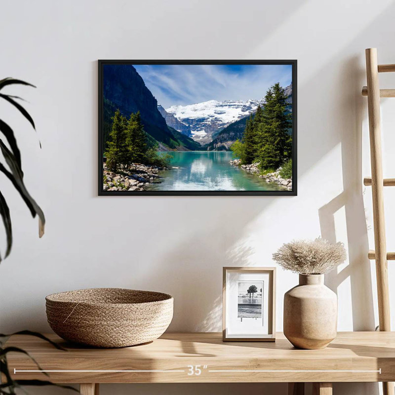 Splendide lac Louise, 19 po x 13 po, Cadre flottant noir