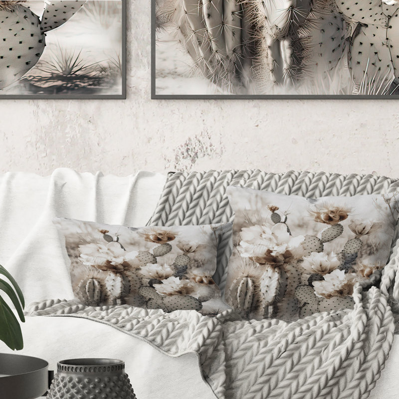 Coussin crème Desert Cactus