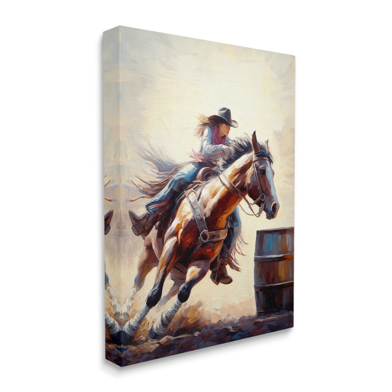 "Fille au galop" par Ramona Murdock sur toile, H 48 po x l 36 po