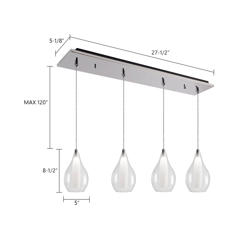 Victoria Pendant, 4 Lights, 11 W