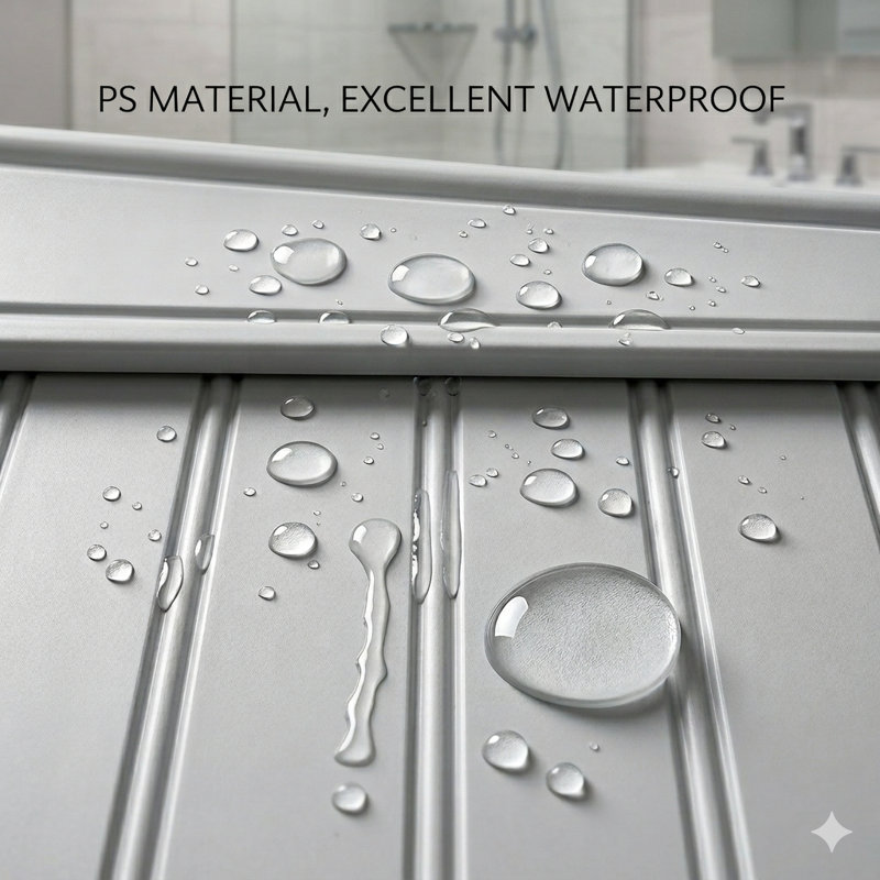 Unounc 3D Interlocking Wainscoting Kit with Decorative Top Molding (Set of 8 Panels & 2 Rails)