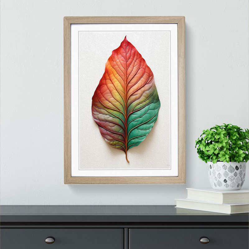 Leaf Contemporary No.2 - Single Picture Frame Print on Wood
