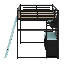 Lit mezzanine en bois avec bureau-1746373084