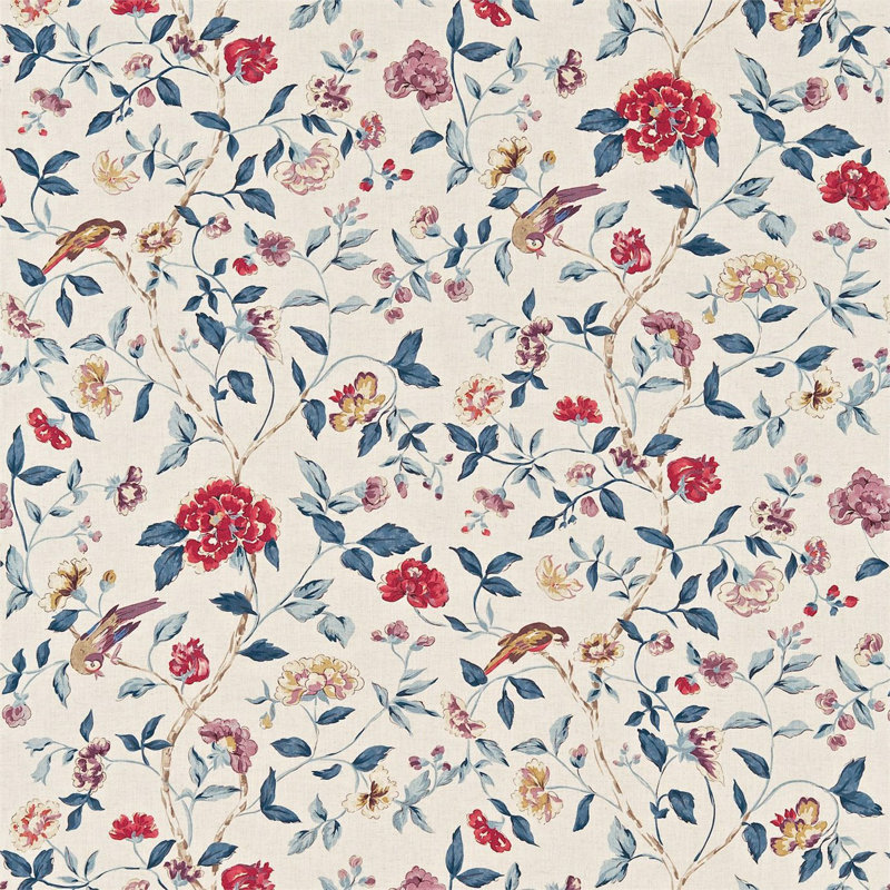 Sissinghurst Fabric, Indigo/Ruby