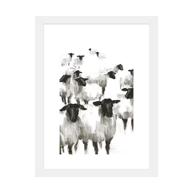Print, H 24 po x l 16 po x P 1 po, Papier encadré blanc, Blanc