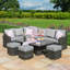 Fredericka Corner Rattan Sofa Dining Set - with Rising Table - Grey-31723567
