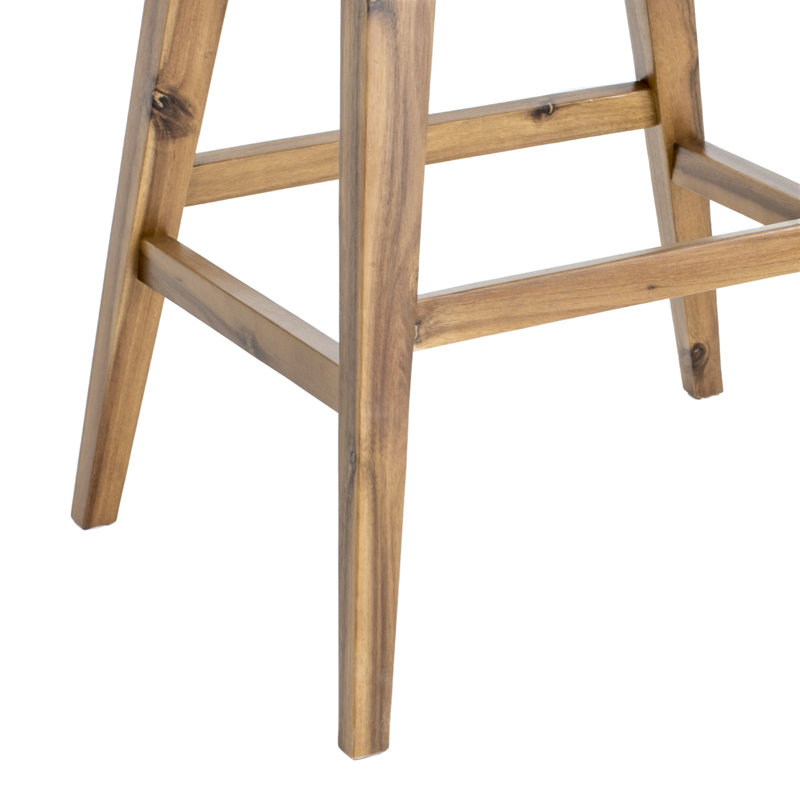 Acacia Wood Backless Counter Stool with Tapered Legs