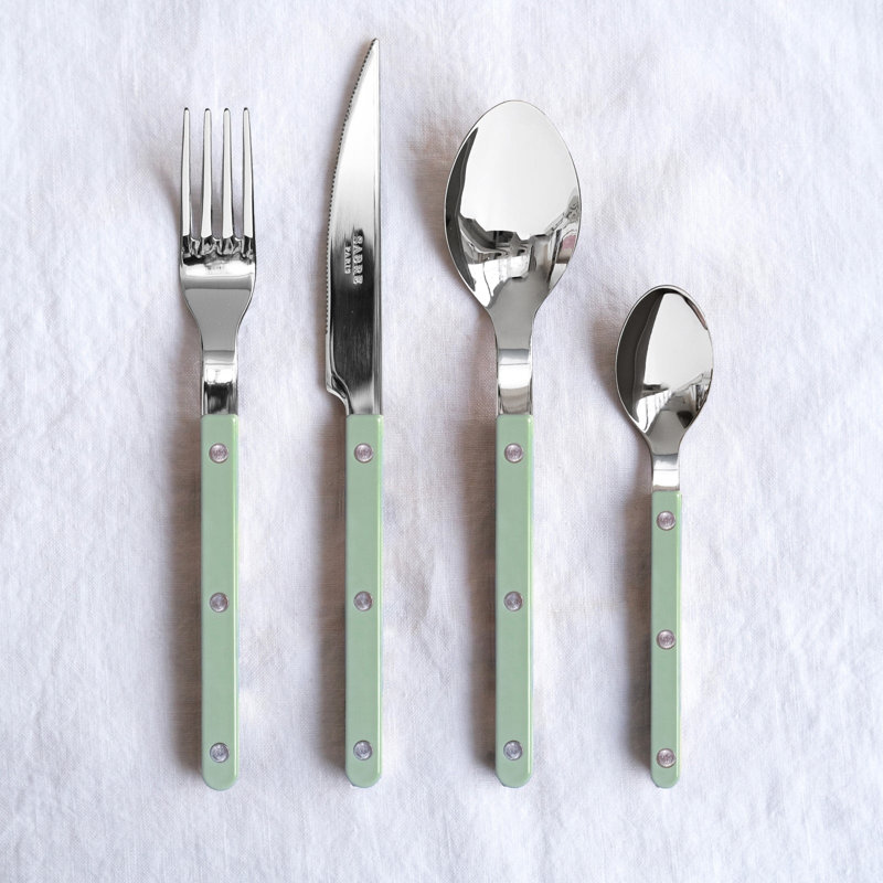 Bistrot Solid 4 - Piece Stainless Steel Flatware Set - Service for 1, Asparagus