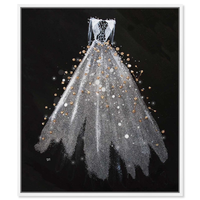 Cendrillon, reproduction d'art graphique sur toile, Toile blanche encadrée, H 36 po x l 30 po x P 1,5 po