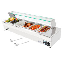 Avantco BMFW4 46 Electric Bain Marie Buffet Countertop Food Warmer with 4  Half Size Wells - 1750W, 120V