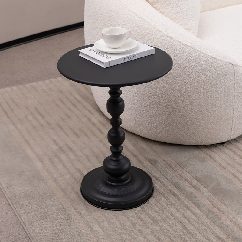 Table basse en métal vintage, table d'appoint ronde pour table de chevet et table d'appoint