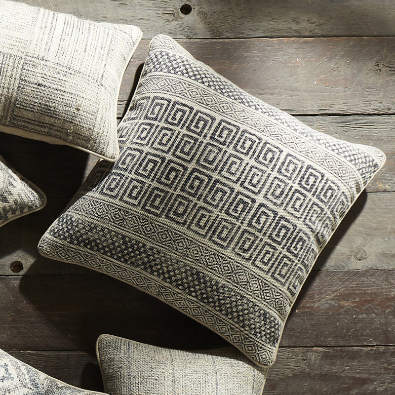 Ensemble de 2 housses de coussin décoratif en coton à imprimé Greek Key (ensemble de 2)