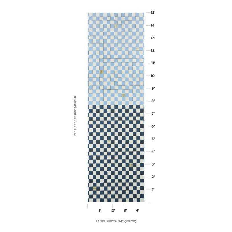 Schumacher x Backdrop Gambit Panel, Sky/Deep Navy