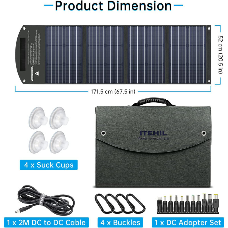 Panneau solaire portatif monocristallin