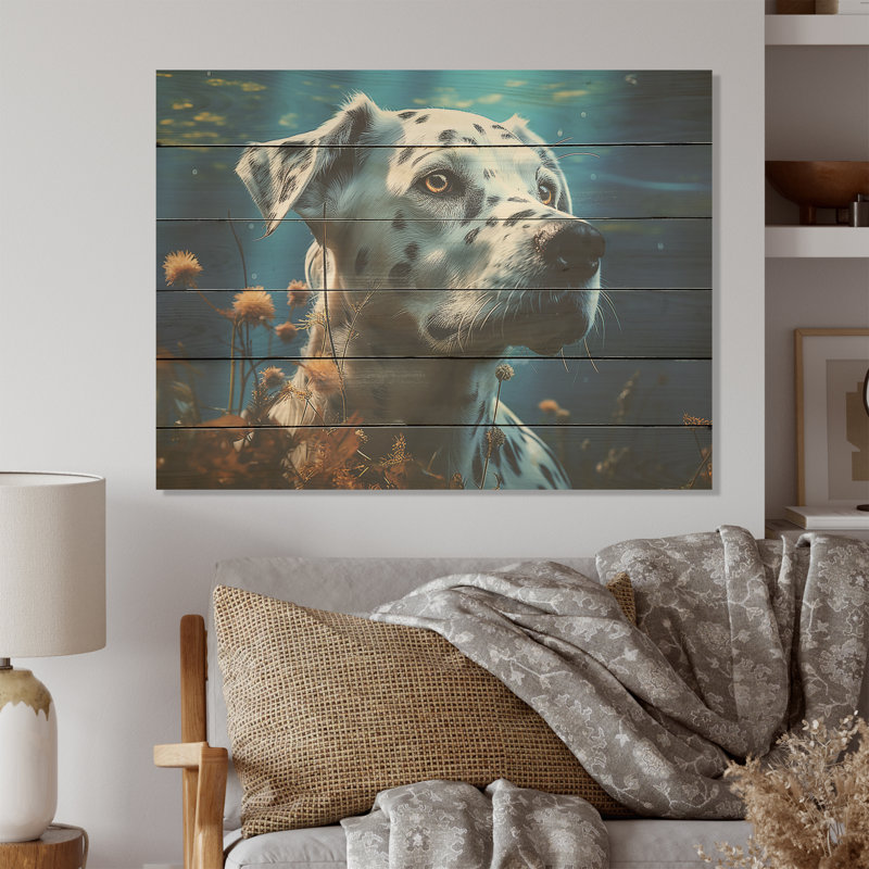 Dalmatian Dream - Art mural en bois de chien sur bois de pin naturel, H 10 po x l 20 po