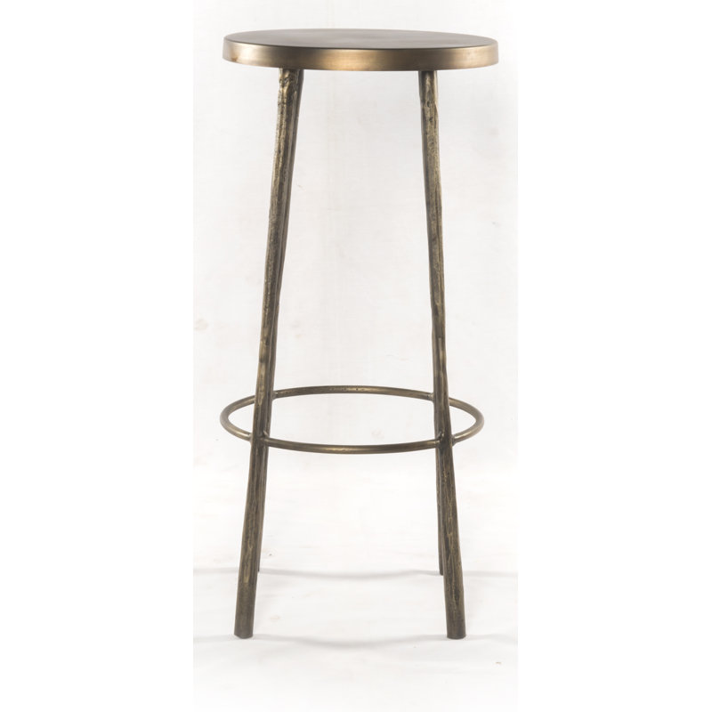 Tabouret de comptoir 26 po Moreen, Tabouret de bar (siège d'une hauteur de 30 po), Laiton antique