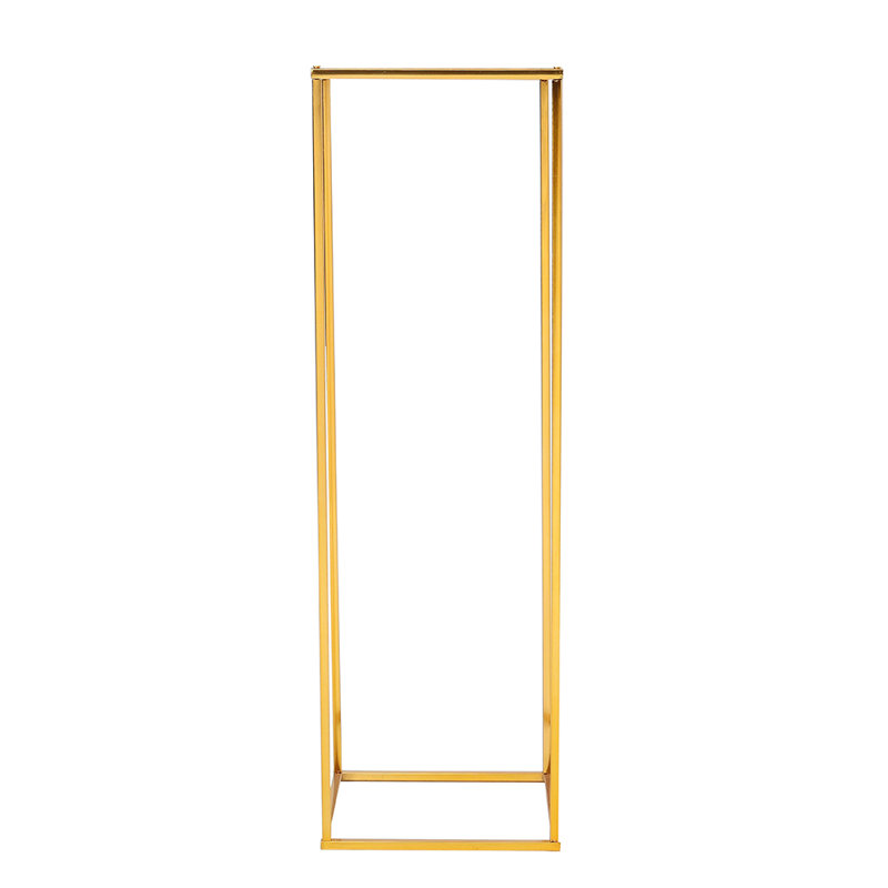 Column Metal Wedding Flower Stand with Acrylic Top, 60cm H x 25cm W x 25cm D, Gold