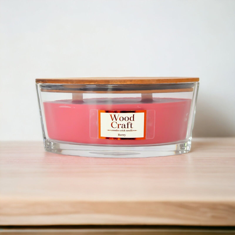 Berry Scented Jar Candle with Glass Holder