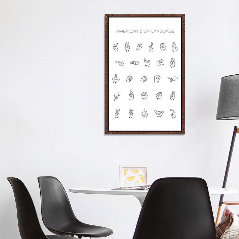 American Sign Language Chart by Typologie Paper Co - Gallery-Wrapped Canvas Giclée on Canvas, 101.6 cm H x 66.04 cm W