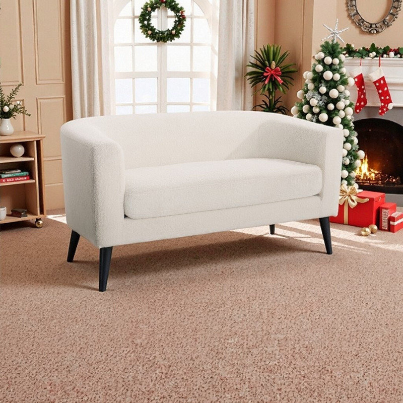 Causeuse en velours Minimalist, Beige