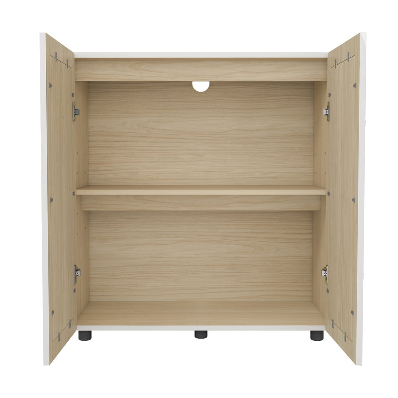 Armoire de rangement Annamaria, Wood/Reversible Doors, White