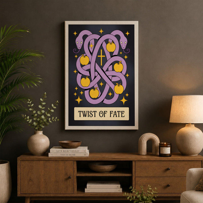 Twist of Fate Mystical - Wrapped Canvas, 36x24 - 91.4 x 61.0 cm, Taupe Border