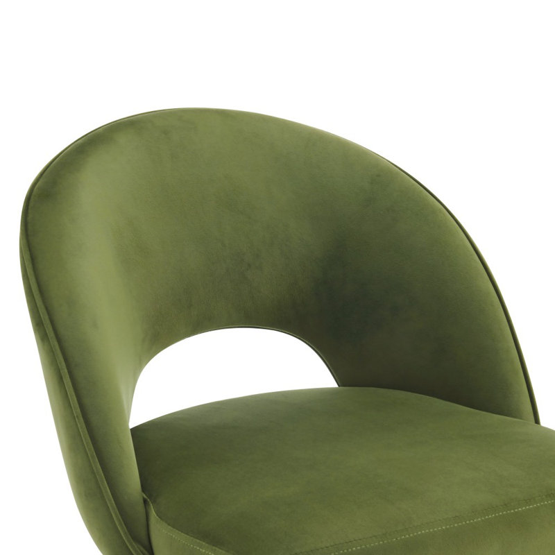 Avren Upholstered Counter Stool with Metal Frame, Green