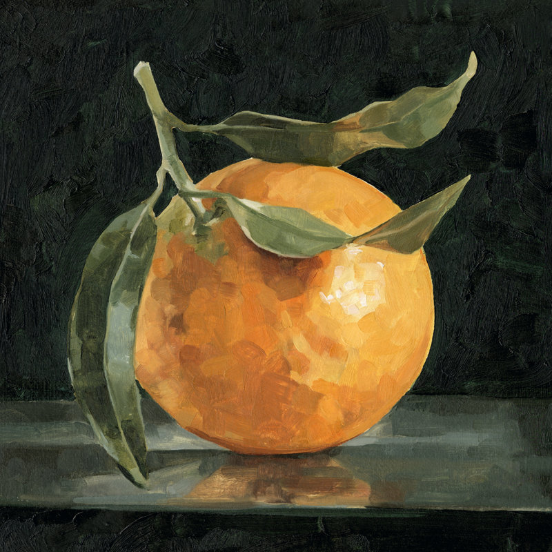 " Dark Orange Still Life I " by Emma Caroline Painting Print, 20" H x 20" W