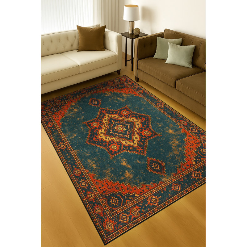 Tapis blanc tissé à motif lavable Mosso, 2' x 2'11"