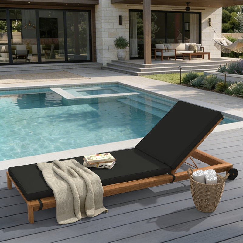 Sunbrella® Outdoor Chaise Cushion, 26" W x 80" D, Sunbrella® Canvas Black
