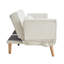 Canapé-lit 72,8 po Futon, canapé-lit, petit canapé avec accoudoirs réglables, canapé-lit inclinable réglable pour salon, chambre à coucher, appartement, bleu marine-601490949