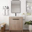Disposition de meuble-lavabo blanc en résine blanche. 30 pouces autoportantes, 2 portes d'armoire. Fabrication en contreplaqué, tablette réglable. Poignées en métal. Plancher de chêne brut avec inclus. Fabriqué, sensé-312587456-312587460-312587462