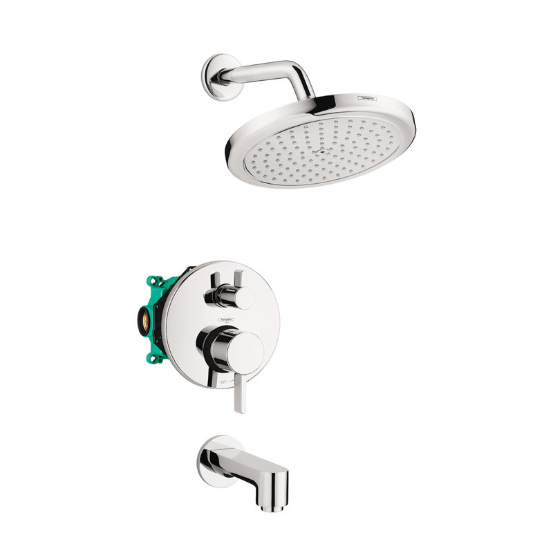 Robinet de baignoire et de douche à pression équilibrée avec valve brute Croma, Chrome