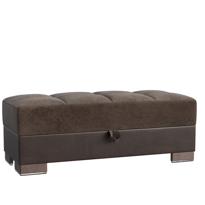 Repose-pieds avec rangement en microfibre Primenest Skyhaven Collection, Brun