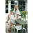 Luxembourg Rectangular Metal Outdoor Dining Table With Umbrella Hole , in. W in. D-86001430-86001431