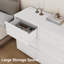 Commode moderne 58 po avec 5 tiroirs, armoire de rangement en bois pour chambre à coucher, salon, entrée, anti-basculement, blanc