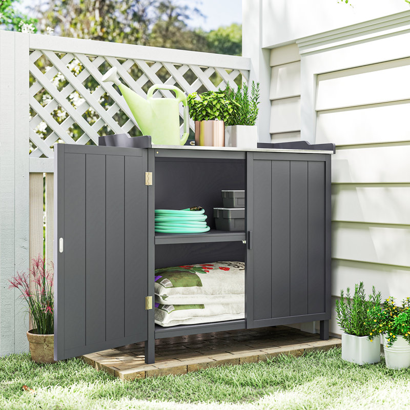 Solid Wood Single Storage Cabinet ( 95.5cm H x 98cm W x 48cm D)
