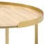 Table basse avec plateau en chêne et or