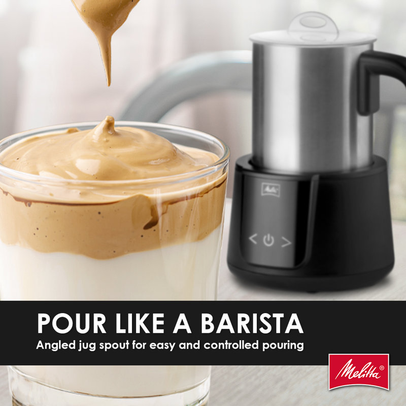 Compact Black and Stainless Steel Automatic Milk Frother