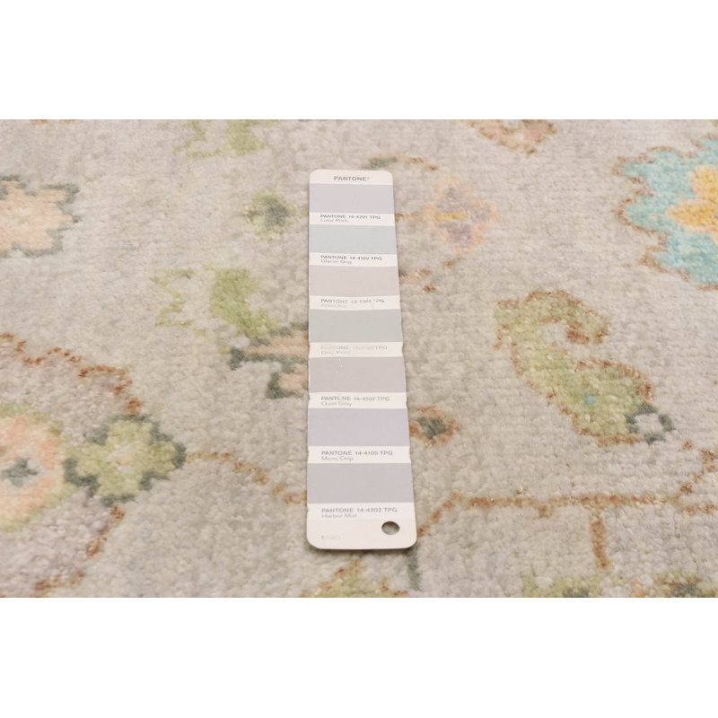Tapis moderne gris clair Oushak 2 pi 5 po x 11 pi 11 po