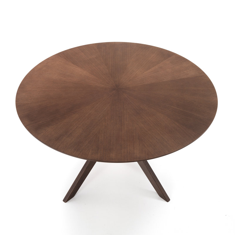 Tallin Walnut Round Solid Wood Base Dining Table