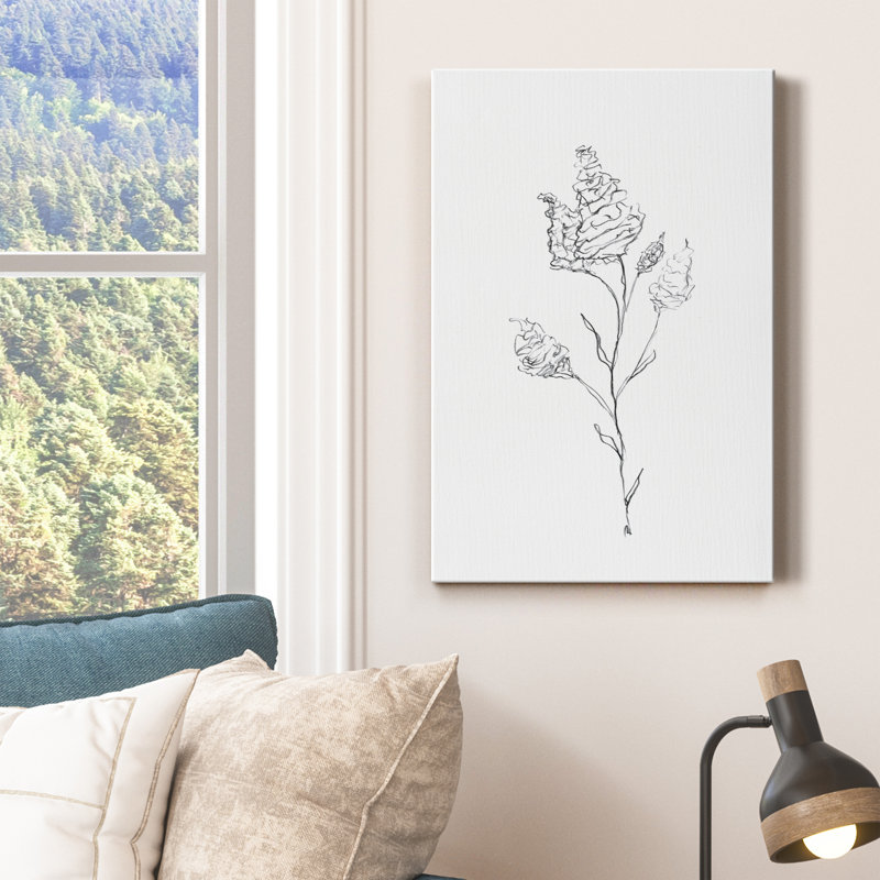 " FLORAL SKETCH I ", 18" H x 12" W x 1" D, Canvas